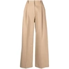 Calcaterra Wide-leg Tailored-cut Trousers In Brown