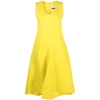Calcaterra Scoop-neck Midi Dress In Yellow