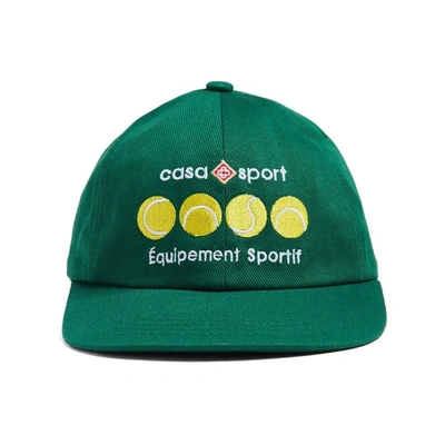 Casablanca Logo-embroidered Cotton Cap In Green