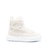 Casadei Textured High-neck Sneakers In White