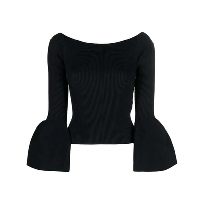 Cfcl Ribbed-knit Boat-neck Top In Black