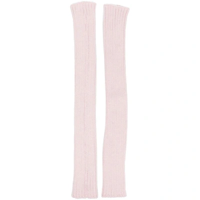 Charlott Fingerless Wool Gloves In Pink