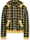 Marni Checked Mohair-blend Cardigan In Yellow