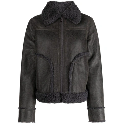 Zadig & Voltaire Kady Shearling In Anthracite