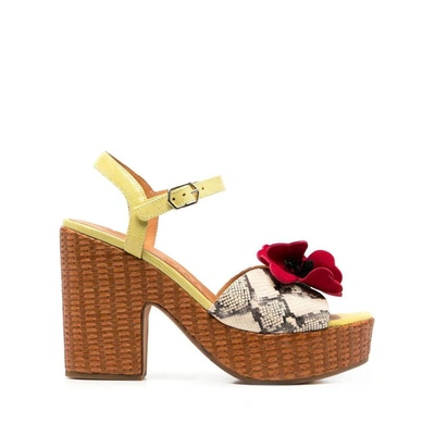 Chie Mihara Dini Jepp Woven-platform Sandals In Lemon