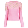 Cormio Oma Cotton Blend Embroidered Sweater In Pink
