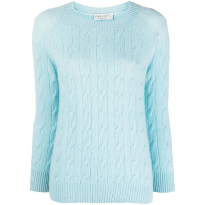 Corte Di Kel Cable-knit Fitted Jumper In Blue