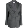 Courrèges Strapped Tailored Jacket In Grey