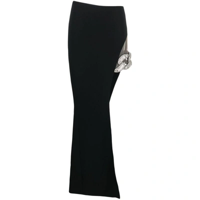 David Koma Asymmetric Crystal-embellished Maxi Skirt In Black