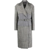 Tom Ford Embroidered Cashmere Coat With Waist Belt Loops In Black/white