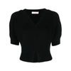 Ulla Johnson Eila Ribbed V-neck Top In Black
