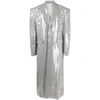 Vetements Sequin-embellished Checked Coat In Black/white