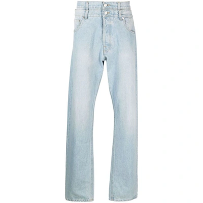 Vtmnts Double-layer Straight-leg Jeans In Blue