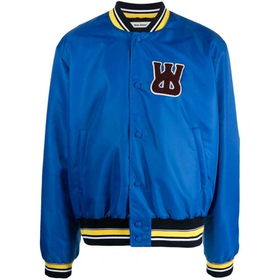 Wales Bonner Electric Nylon Bomber Jacket With 56 Design In Blue