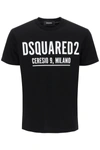 Dsquared2 Black Crewneck T-shirt With Logo Lettering On The Front In Black