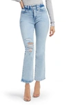 Good American Good Legs Ripped High Waist Straight Leg Jeans In Indigo401