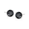 Ross-simons Black Diamond Stud Earrings In 14kt White Gold In White