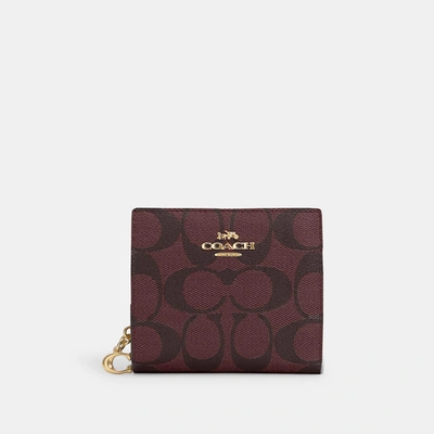 Coach Outlet Snap Wallet In Signature Canvas In Multi
