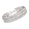 Ross-simons Italian Sterling Silver Multi-row Heart Bracelet In Multi
