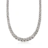 Ross-simons Sterling Silver Graduated Wheat-link Necklace In Multi