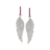 Ross-simons Ruby And . Diamond Angel Wing Drop Earrings In Red