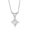 Vir Jewels 1 Cttw Diamond Solitaire Pendant Necklace 14k White Gold Princess With Chain In White