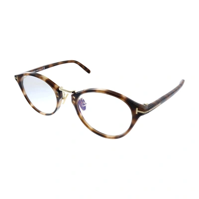 Tom Ford Unisex Oval 51mm Optical Frames In Brown