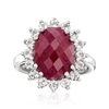 Ross-simons Ruby And White Topaz Ring In Sterling Silver In Red