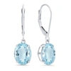 Max + Stone Sterling Silver Oval Gemstone Dangle Earrings In Blue