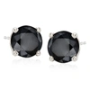 Ross-simons Black Diamond Stud Earrings In 14kt White Gold In White