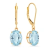 Max + Stone 14k Yellow Gold 8x10mm Oval Gemstone Dangle Earrings In Blue