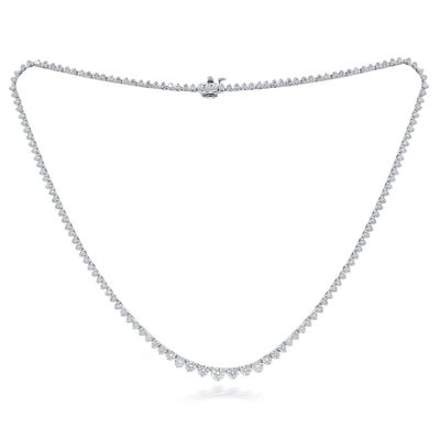 Diana M. Fine Jewelry 14k 6.50 Ct. Tw. Diamond Graduated Tennis Necklace In White