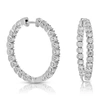 VIR JEWELS 5 CTTW LAB GROWN DIAMOND INSIDE OUT HOOP EARRINGS 14K WHITE GOLD ROUND PRONG SET 1.50 INCH