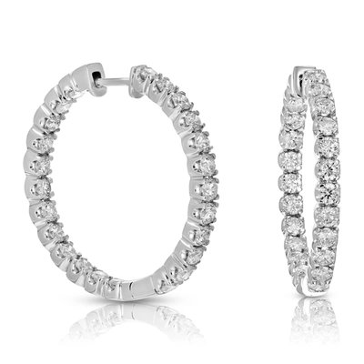 Vir Jewels 5 Cttw Lab Grown Diamond Inside Out Hoop Earrings 14k White Gold Round Prong Set 1.50 Inch