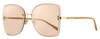 Jimmy Choo Women's Square Sunglasses Leti Fib2s Nude/gold 62mm In Multi