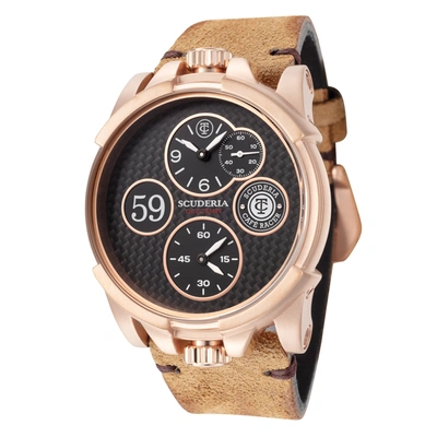 Ct Scuderia Men's Due Tempi 44mm Quartz Watch In Brown