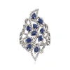 Ross-simons Sapphire And . Diamond Cluster Ring In Sterling Silver In Blue