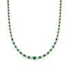 Ross-simons Emerald And Diamond Tennis Necklace In 18kt Gold Over Sterling In Multi