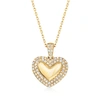 Rs Pure Ross-simons Diamond Heart Pendant Necklace In 14kt Yellow Gold In Multi