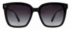 Suzy Levian Women's Black Oversize Square Lens Silver Accent Sunglasses In Black