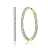 Rachel Glauber 14k Gold Plated Cubic Zirconia Hoop Earrings In Gold