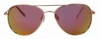 Suzy Levian Women's Pink Reflector Mirrored Aviator Gold Frame Sunglasses In Pink