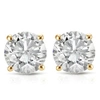 Pompeii3 1/2ct Round Diamond Studs Earrings In 14k White Or Yellow Gold Basket Setting In Gold