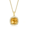 Ross-simons Citrine And . White Topaz Pendant Necklace In 18kt Gold Over Sterling In Multi