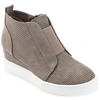 Journee Collection Clara Wedge Sneaker In Brown