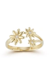 Ember Fine Jewelry 14k Gold & Diamond Triple Daisy Ring In Multi