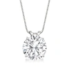 Ross-simons Cz Solitaire Necklace In 14kt White Gold In Multi