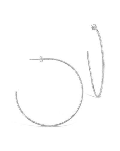 Sterling Forever Silver Textured Hoops