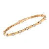 Ross-simons Bezel-set Diamond Linear Station Bracelet In 14kt Yellow Gold In Multi