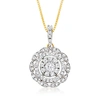 Ross-simons Diamond Cluster Pendant Necklace In 14kt Yellow Gold In Multi